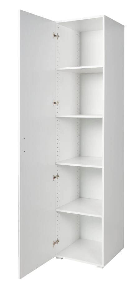 Armadio 1 Anta 5 Ripiani 45x45x195 cm in MDF Bianco