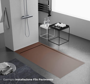 Piatto Doccia 90x140 cm in Pietra Bonussi Kamet Marrone