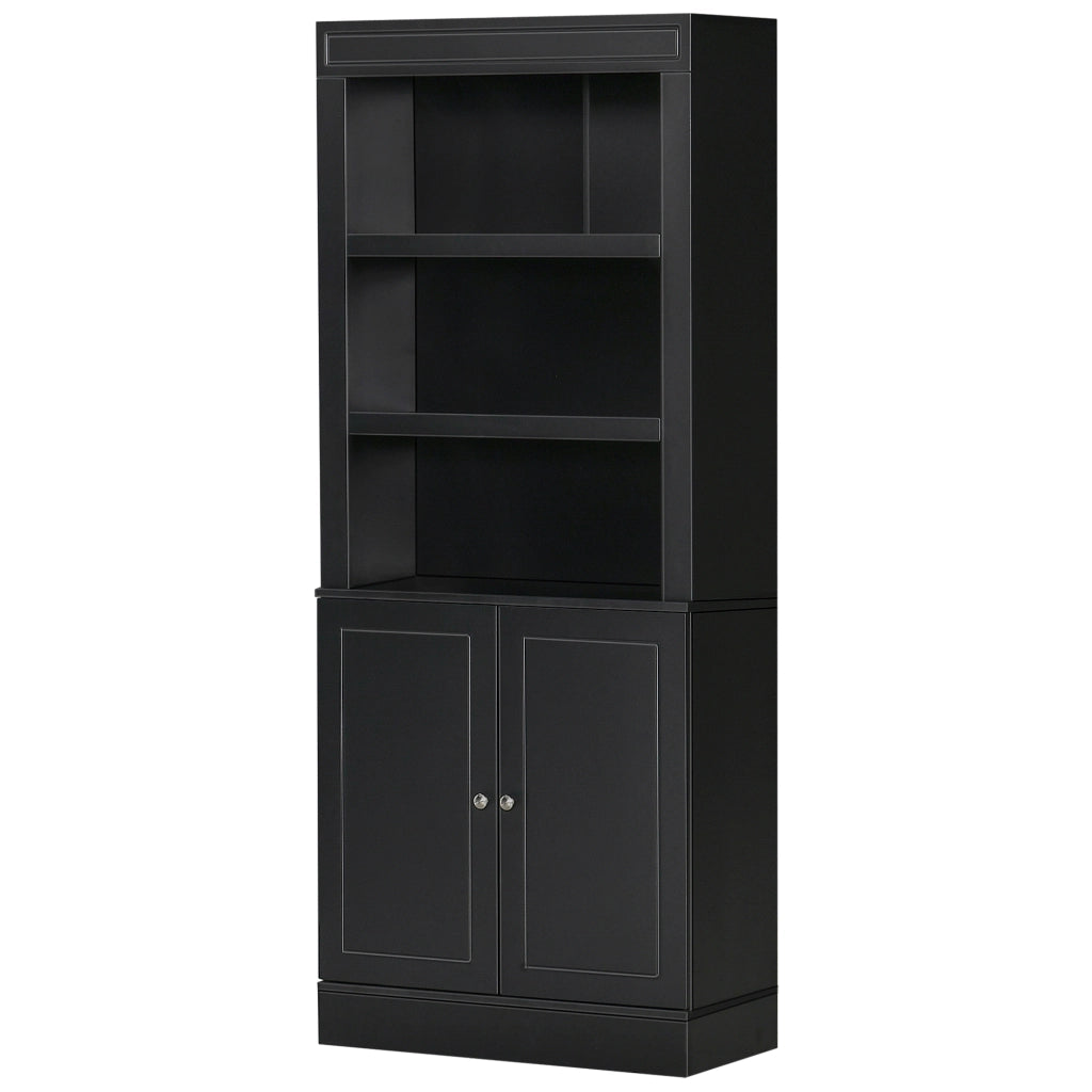 Mobile Credenza con Ante e Ripiani Regolabili ¨C Xylo ¨C Legno Nero per Cucina e Soggiorno