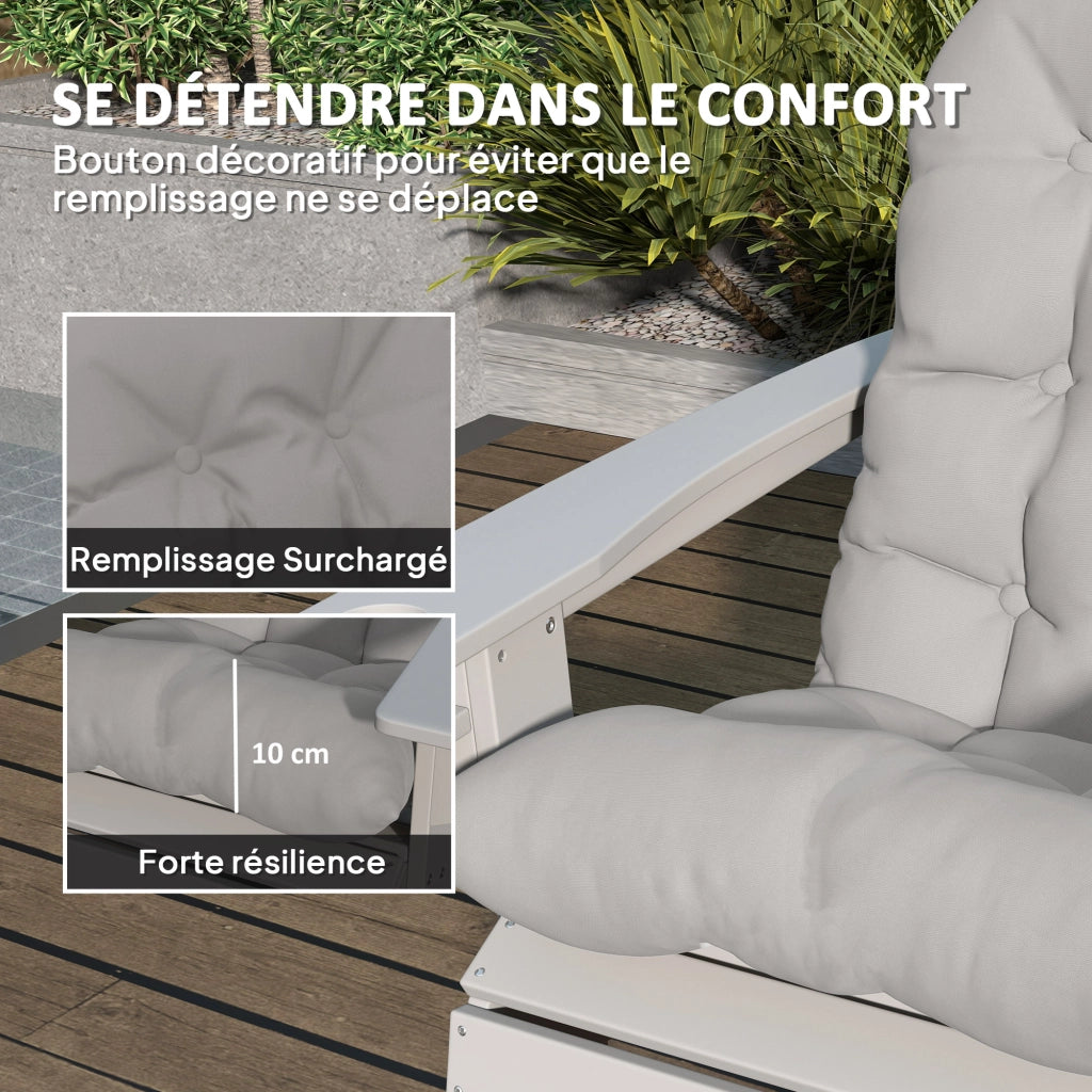 Cuscini per sedie Adirondack ¨C zephmum ¨C 2 pezzi, grigio chiaro