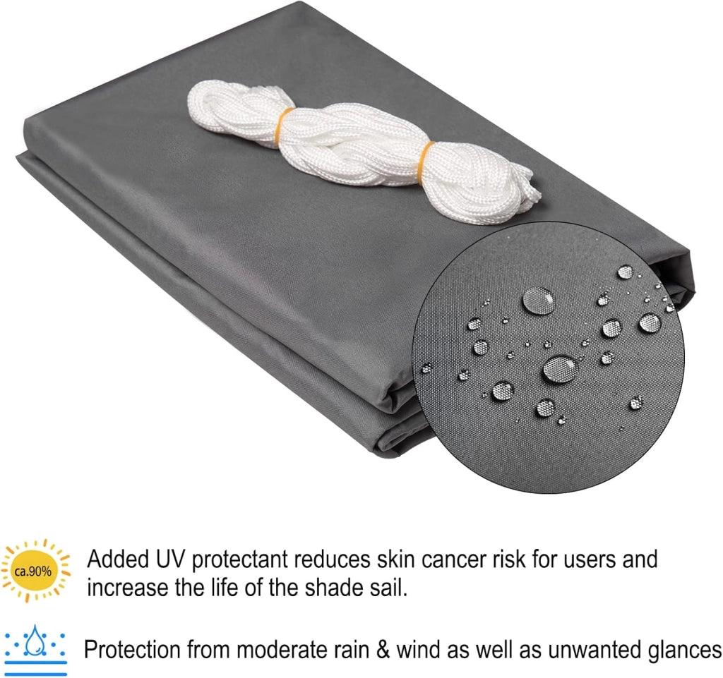 Vela ombreggiante 4x5m in PES 160 g/m² Idrorepellente Tenda a Vela Parasole Rettangolare Protezione Solare Respirante Anti UV Giardino Esterni Crema