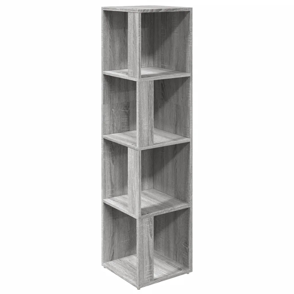 Mobile angolare classico 33 x 33 x 132 cm design compatto per soggiorno/ufficio in legno composito grigio 02_0048263