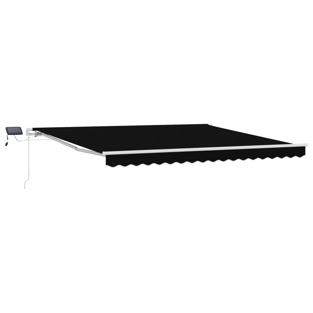 Tenda Retrattile Manuale  con LED Nera 400x300 cm