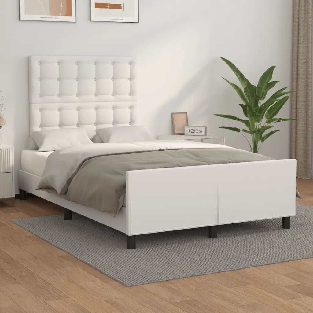 Giroletto senza Materasso-Struttura Letto Bianco 120x190 cm Similpelle 315623