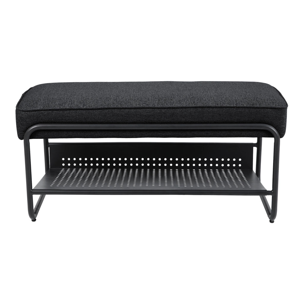 Panca Portascarpe Lillehammer Scarpiera 90x37x42 cm Nero [en.casa]