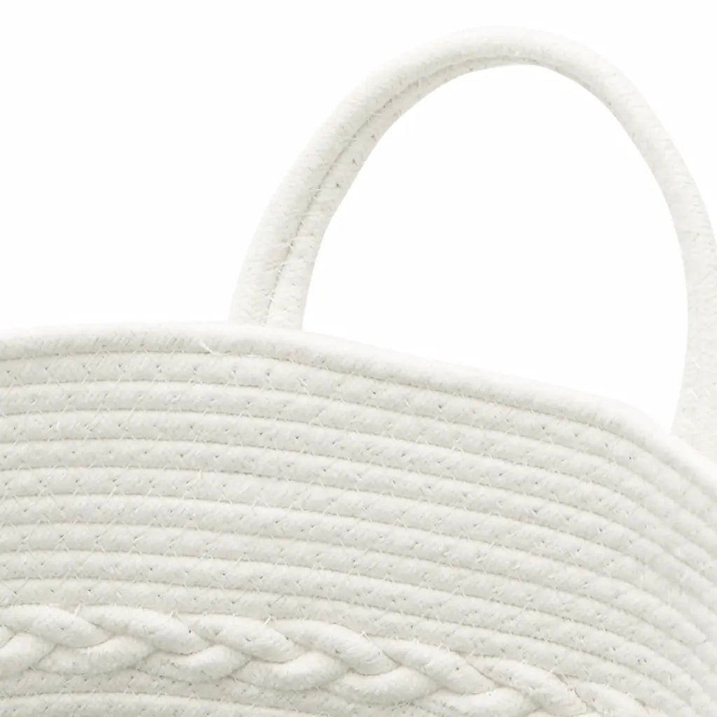 Cestino Portaoggetti Grigio e Bianco ?43x38 cm in Cotone CFW2600072