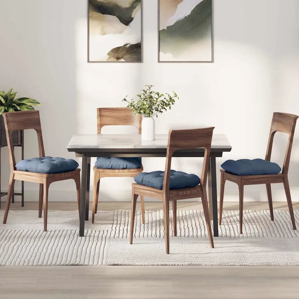Cuscini per Seduta 4 pcs Blu 40 x 40 cm Tessuto in Cords