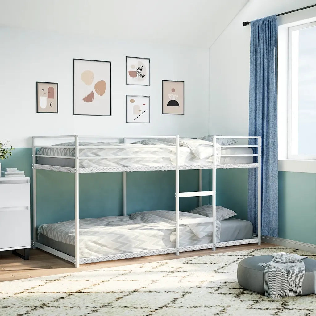 Letto a Castello senza Materasso Bianco 107x203 cm in Acciaio 4019887
