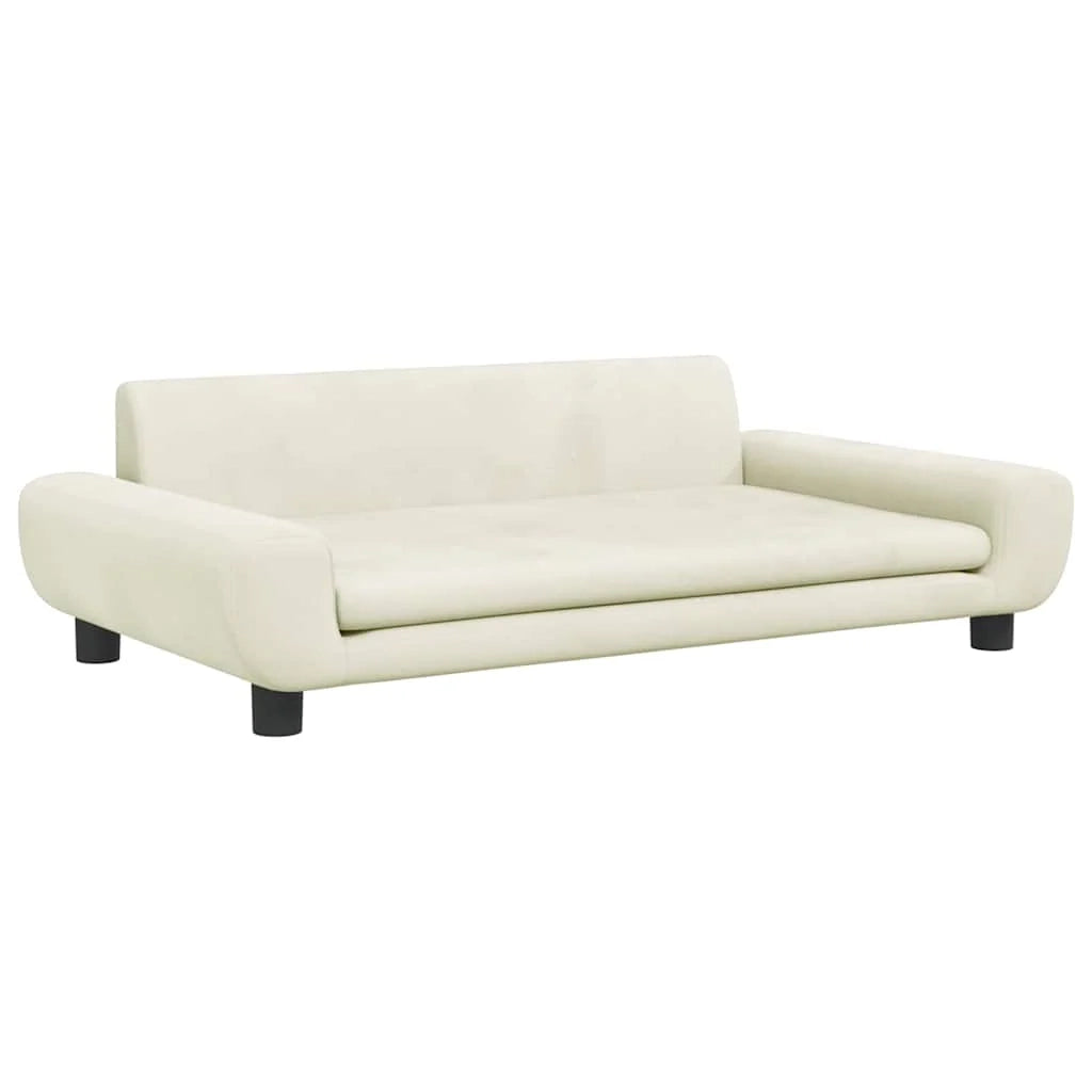 Cuccia per cani a forma di cesto comoda 100 x 54 x 33 cm velluto crema 02_0042607