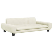 Cuccia per cani a forma di cesto comoda 100 x 54 x 33 cm velluto crema 02_0042607