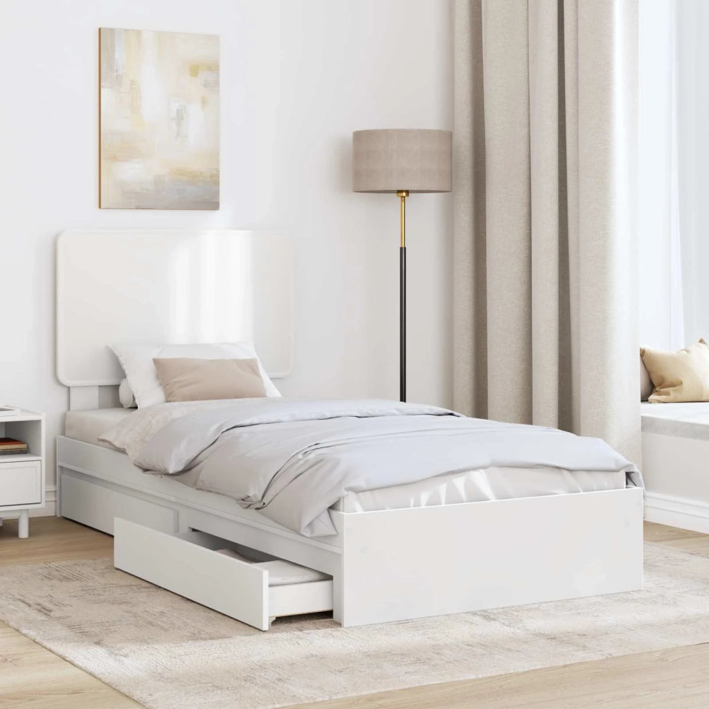 Letto con Contenitore Bianco 75 x 190 cm Legno multistrato 3412735