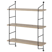 Scaffale da Parete Ösel a 3 Ripiani Regolabil - Effetto Legno / Nero [en.casa]