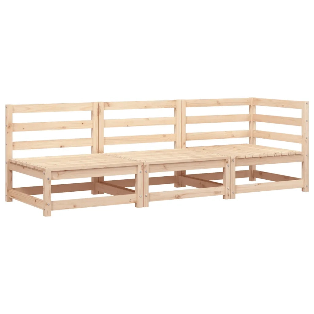Divano da Giardino a 3 Posti in Legno Massello di Pino 837949