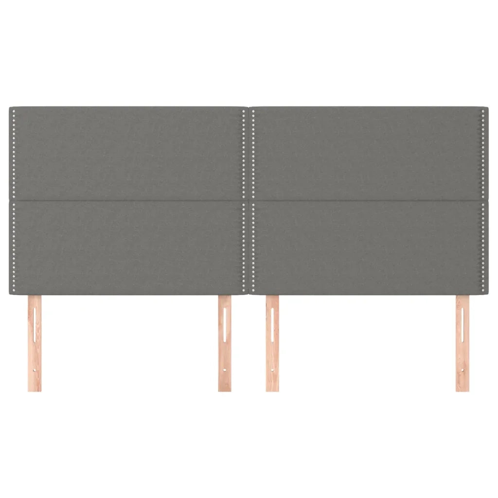 Testiera-Testata Decorativa Grigio Scuro 200x5x118/128 cm Tessuto 459789