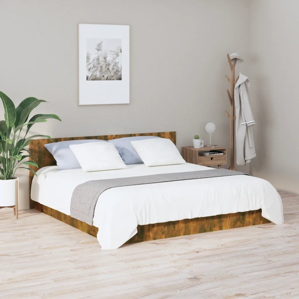 Testiera Letto Rovere Fumo 200x1,5x80 cm in Legno Multistrato 816976
