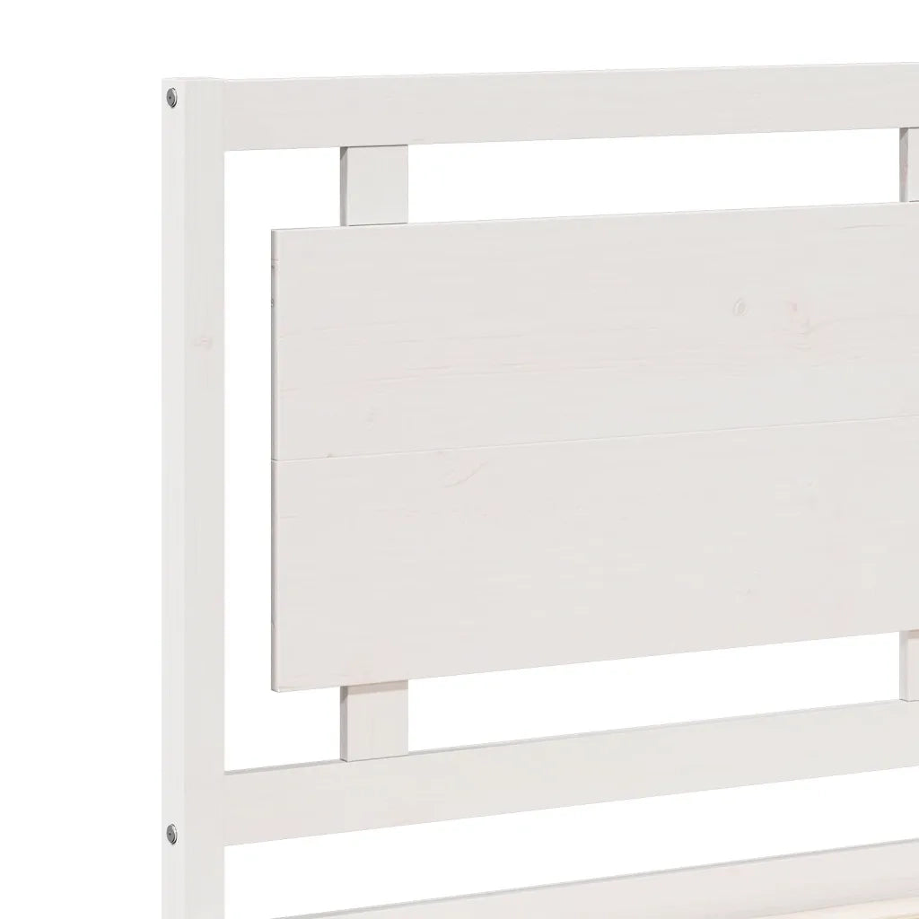 vidaXL Giroletto Extra Lungo senza Materasso Bianco 140x210cm Massello