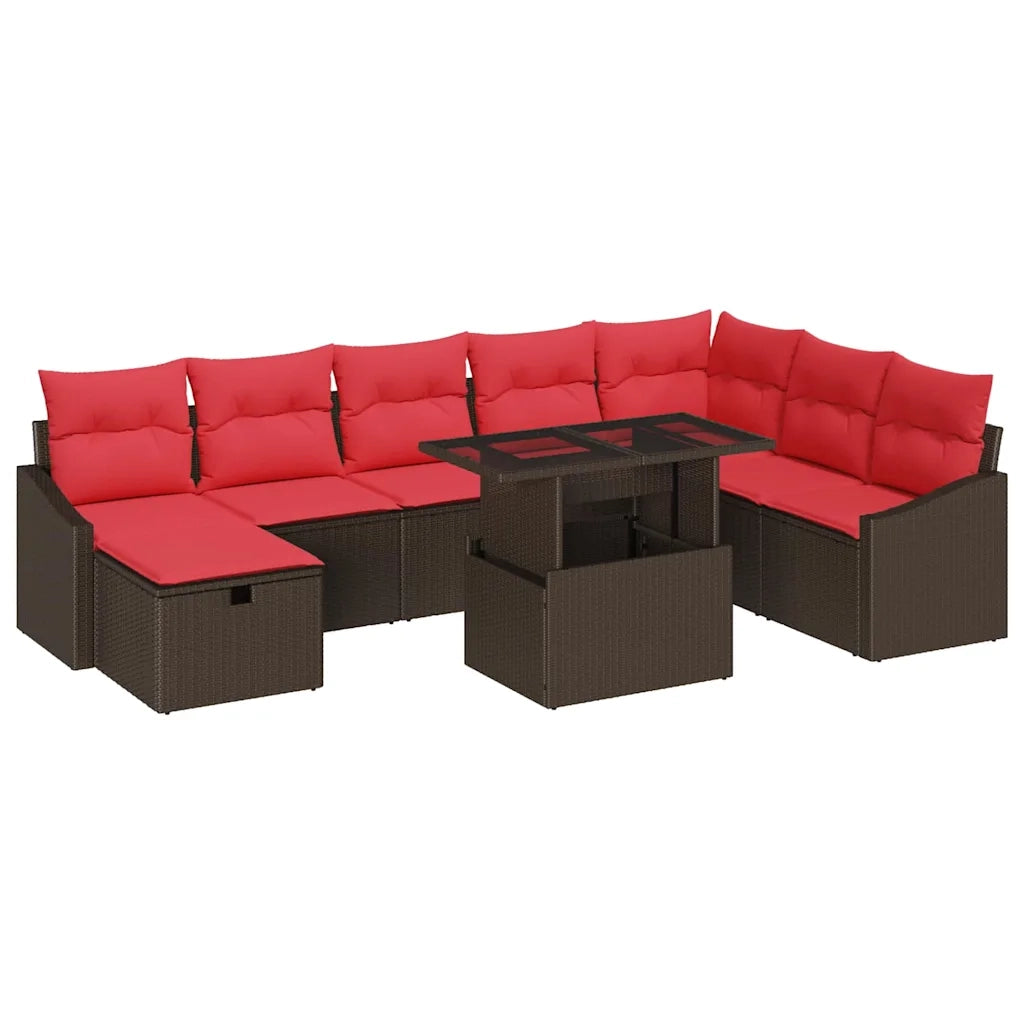 Set Divano da Giardino 9 pz polyrattan 3359861