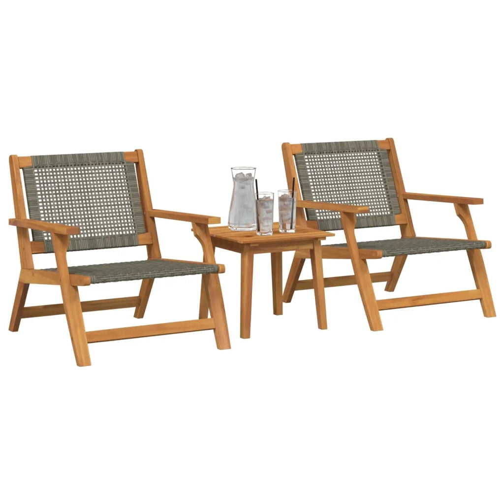Sedie da Giardino con Tavolo 3 pcs Grigio 3214434