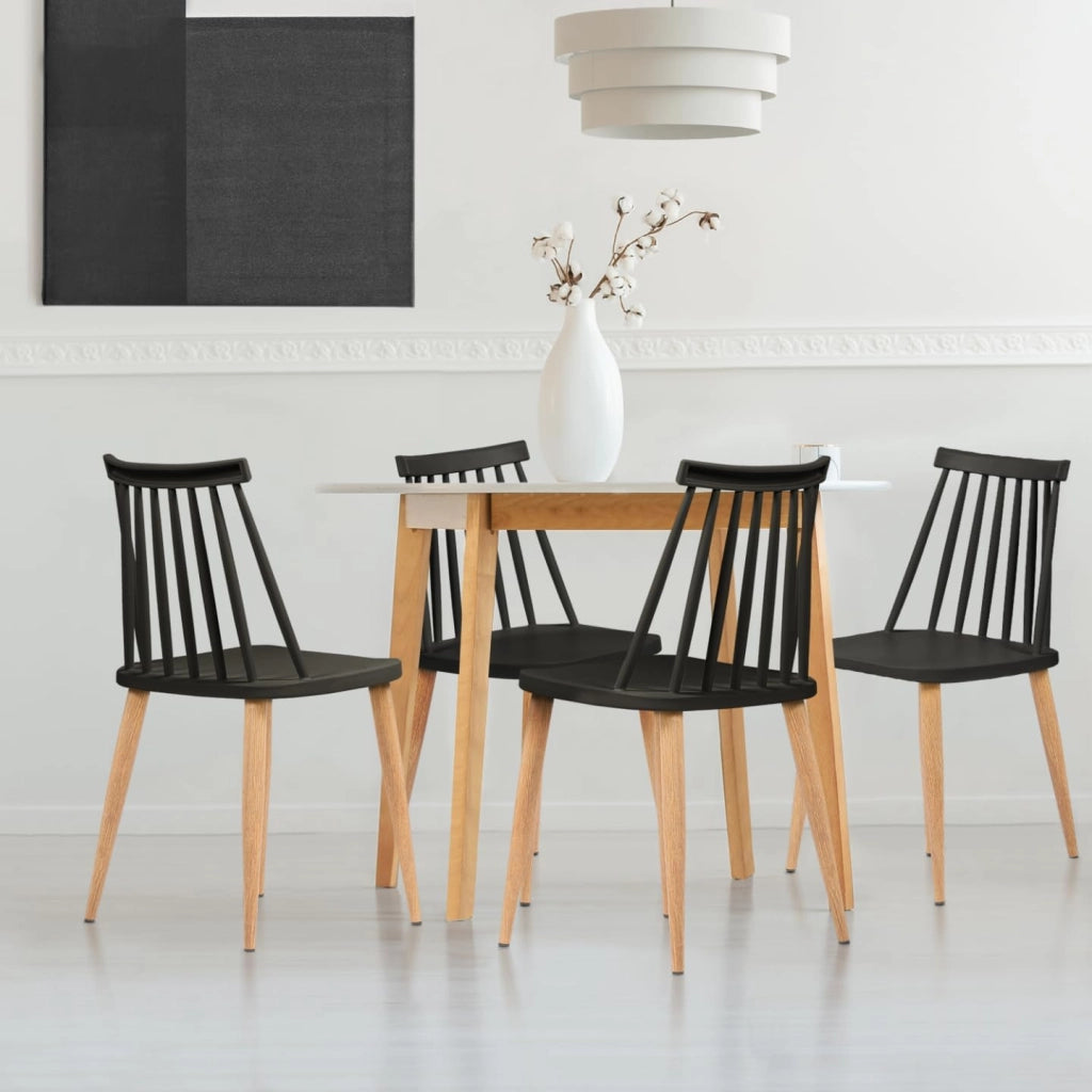Set di 4 sedie da pranzo LILY nere