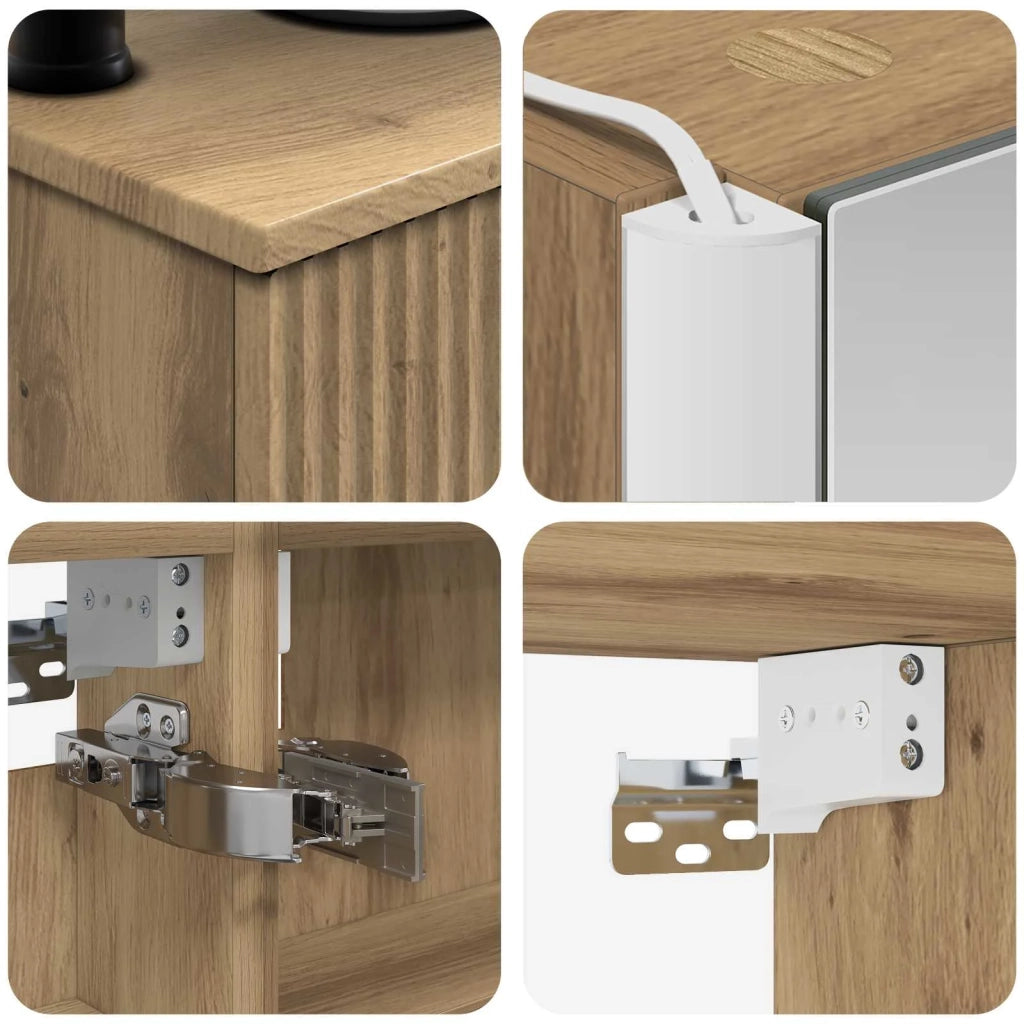 Set di mobili per il bagno 6 pcs Rovere Artigianale 3407142