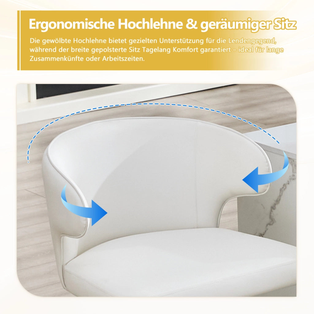 Sgabello da bar girevole imbottito con schienale ergonomico regolabile in altezza poggiapiedi base ampia in pu bianco