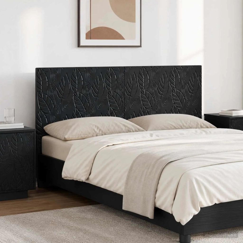 Testiera da Muro DELFT Nero Legno ingegnerizzato 897176