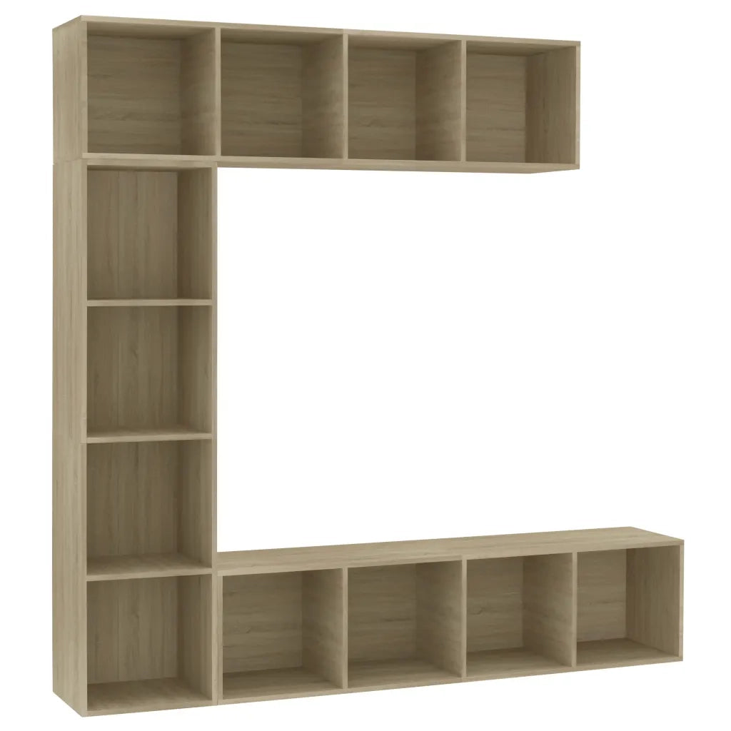 Set Mobili Libreria/Porta TV 3 pz | Armadietto TV | Mobile Porta TV Rovere Sonoma 180x30x180 cm
