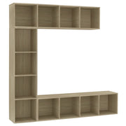 Set Mobili Libreria/Porta TV 3 pz | Armadietto TV | Mobile Porta TV Rovere Sonoma 180x30x180 cm