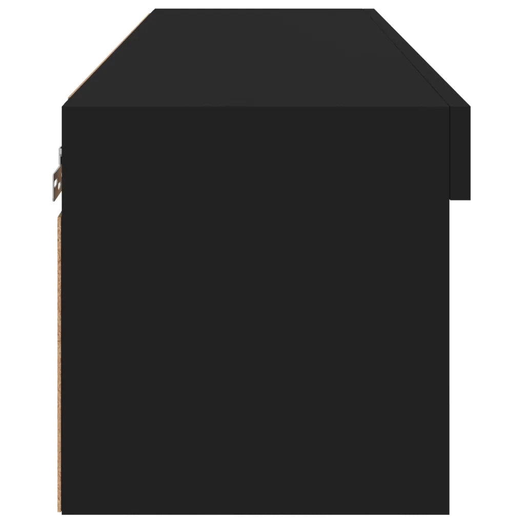 Mobile Porta TV con Luci LED Nero 80x30x30 cm 837143