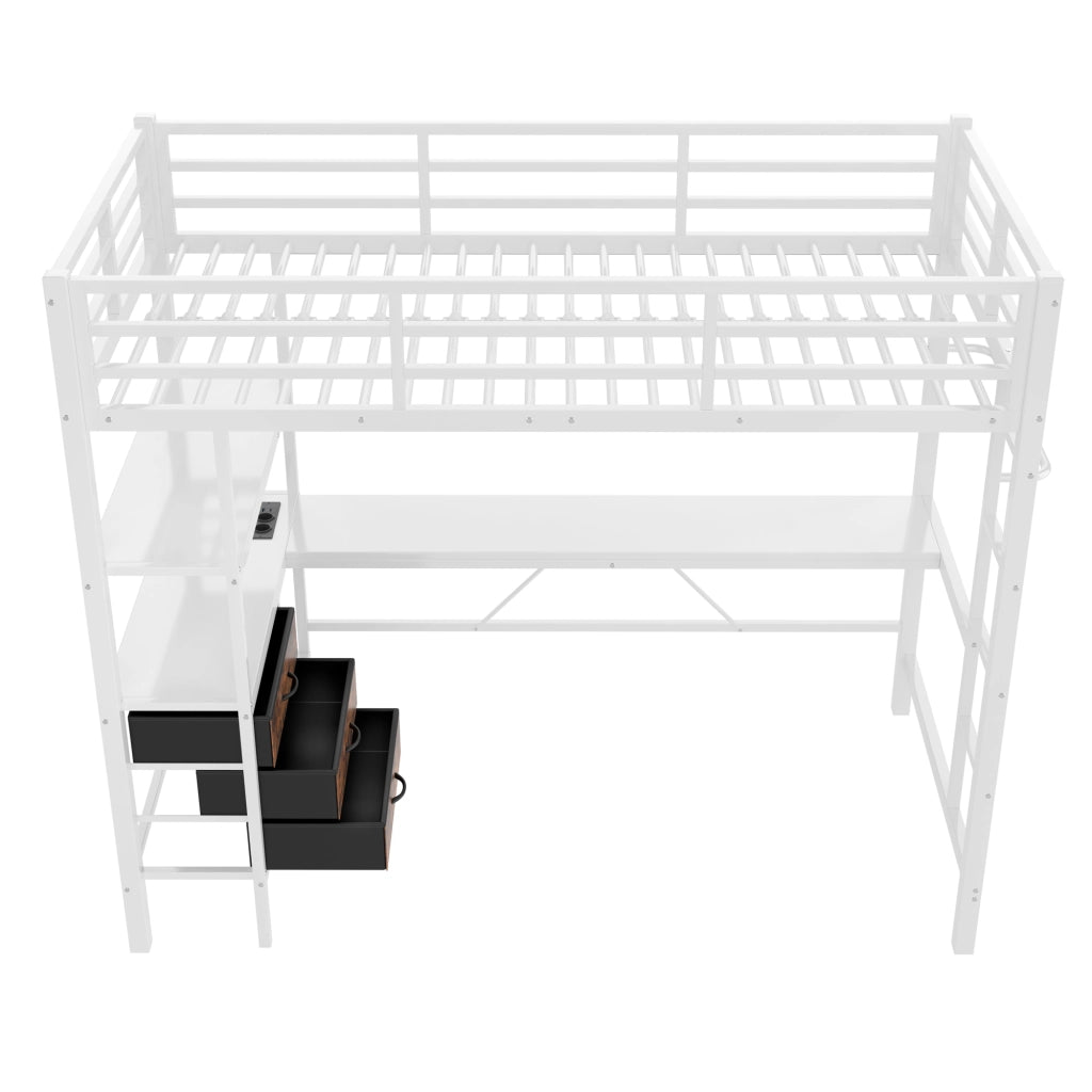 Letto a castello bianco con funzione illuminazione led 90*200cm