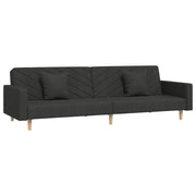 Divano letto | Sof¨¤ letto | Letto singolo a 2 Posti con 2 Cuscini Nero in Tessuto