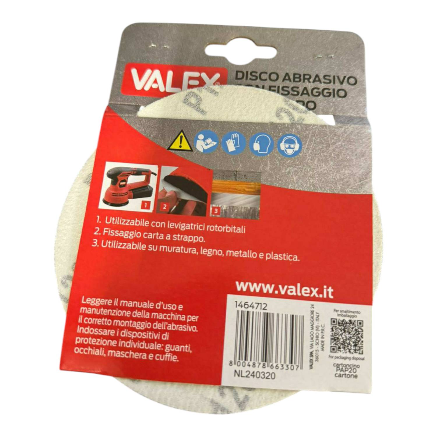 DISCO ABR.C/VELCR.125mm grana 120 C/FORI