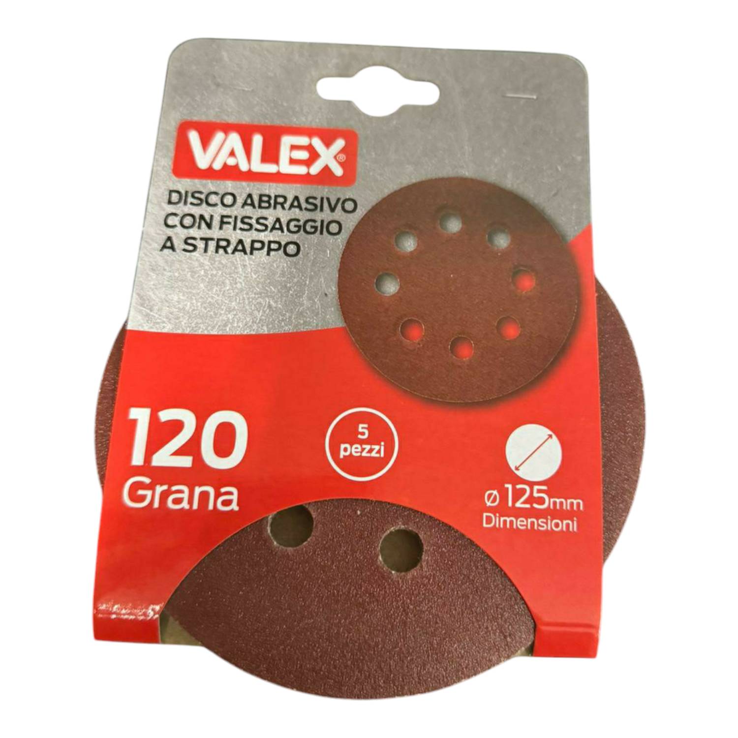 DISCO ABR.C/VELCR.125mm grana 120 C/FORI