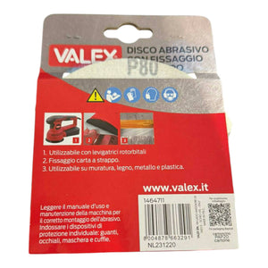 DISCO ABR.C/VELCR.125mm grana 80 C/FORI