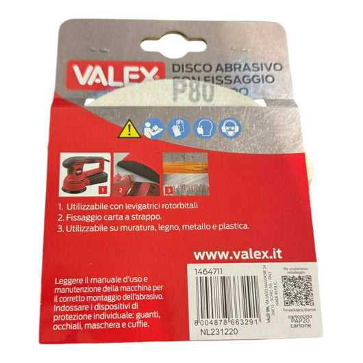 DISCO ABR.C/VELCR.125mm grana 80 C/FORI