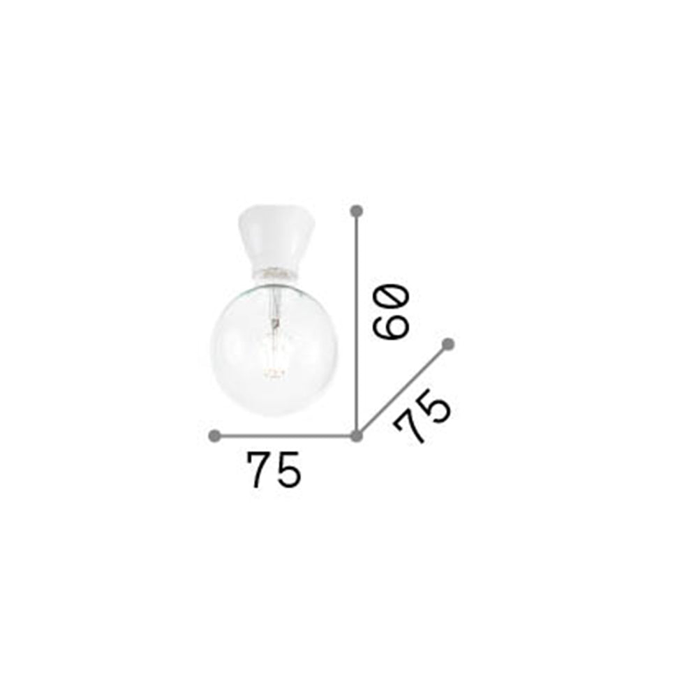 Plafoniera Moderna Winery Porcellana - Ceramica Nero 1 Luce E27