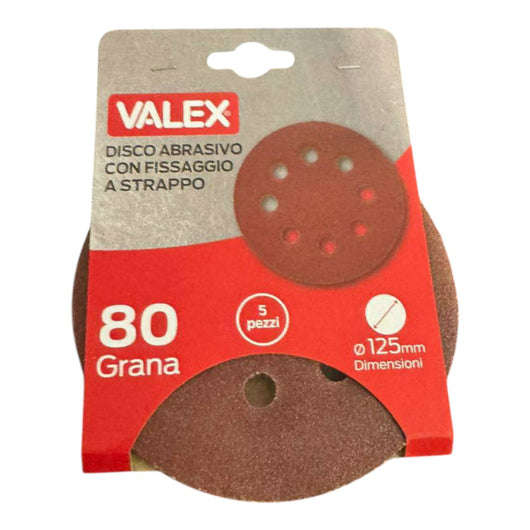 DISCO ABR.C/VELCR.125mm grana 80 C/FORI