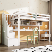 letto a castello in legno massello bianco 95 x 252 cm
