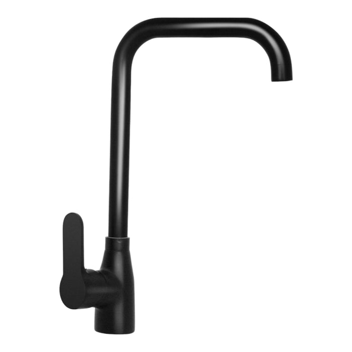 Miscelatore Cucina Canna Squadrata In Ottone , Nero opaco Completo