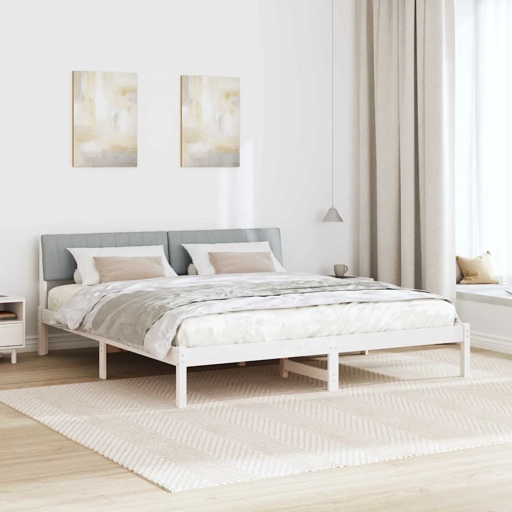 Struttura del Letto Bianco e grigio chiaro 180 x 200 cm