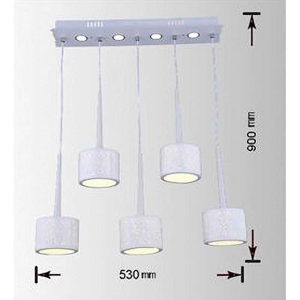 Trade Shop - Lampadario Da Soffitto Sospensione Plafoniera Paralume Bianco 3 Accensioni B10 -