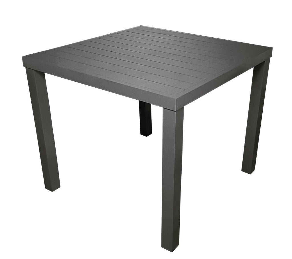Tavolo San Vincenzo 80X80 Aluminio Colorato  Piano A Doghe Colore: Tortora