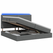 Letto con contenitore LED e materasso Grigio Scuro 200 x 200 cm 3459904