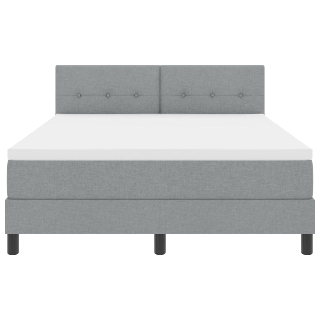 Letto con boxspring con materasso grigio chiaro 140x190 cm tessuto