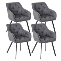 Set 4 Sedie 60x55xH79 cm in Tessuto Elsa Grigio