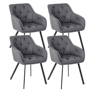 Set 4 Sedie 60x55xH79 cm in Tessuto Elsa Grigio