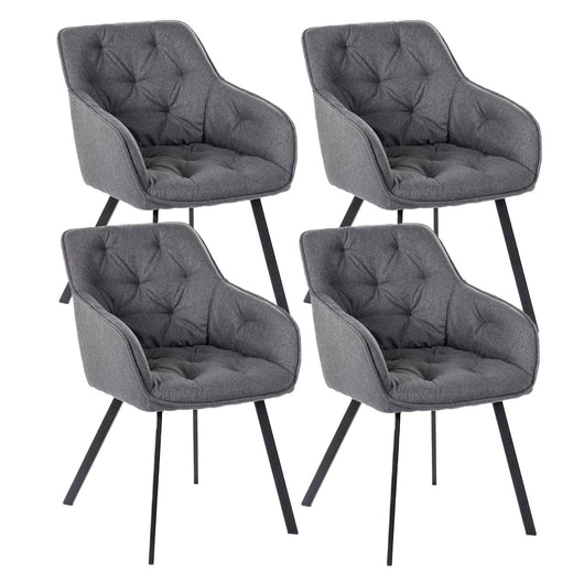Set 4 Sedie 60x55xH79 cm in Tessuto Elsa Grigio