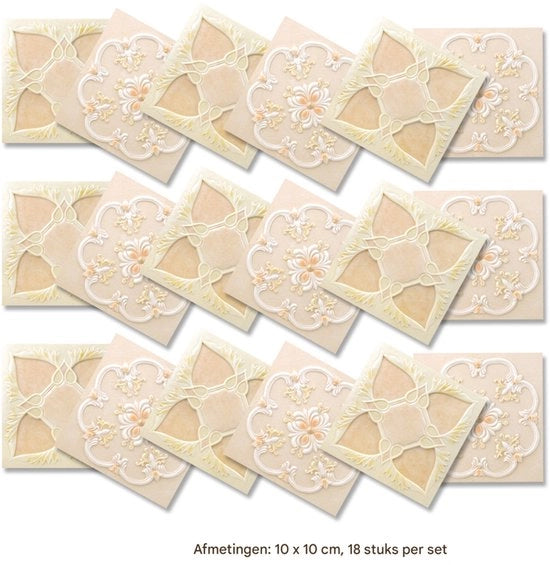 Tegelstickers Autoadhesive - Pacchetto da 36 - Autoadesivi - Impermeabili - Tegelstickers per cucina e bagno - Stickers decorativi - 10 x 10 Cm*QT-051-2