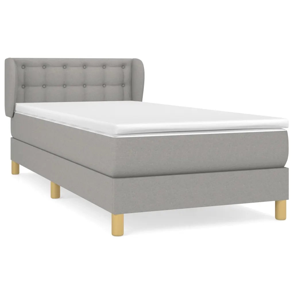 Giroletto a Molle con Materasso-Struttura Letto Grigio Chiaro100x200 cm Tessuto 503851