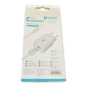 CARICATORE ALIMENTATORE DA RETE USB A USB - C 2.4 A BIANCO